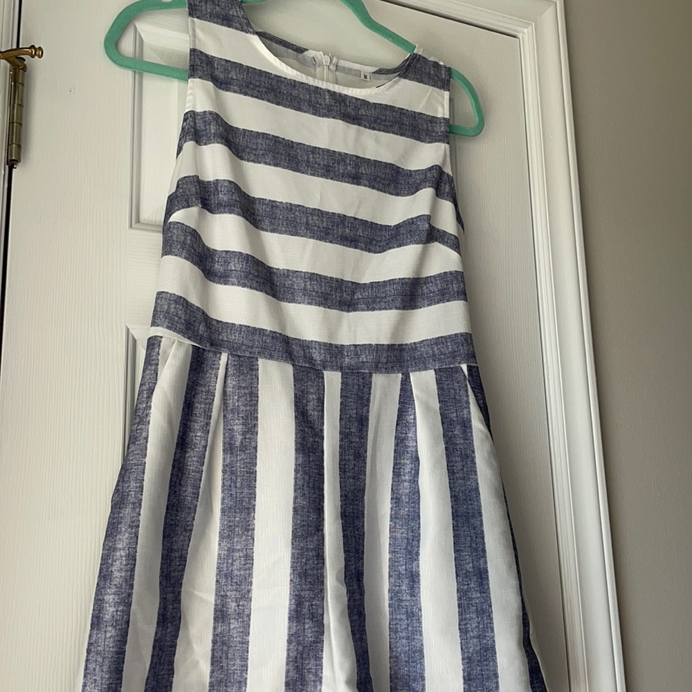 Blue and white jumpsuit